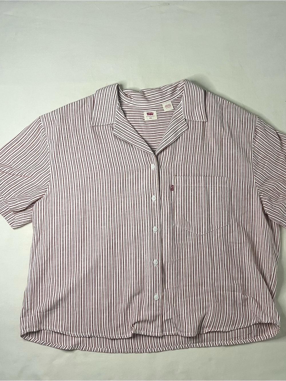 Levi's red & White Striped Button-Up Shirt